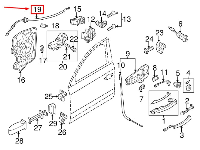 NEW AUDI A8 4H FRONT DOOR LATCH BOWDEN CABLE 4H0837085 ORIGINAL