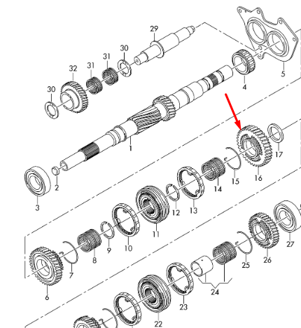new audi a4 b9 6th gear sprocket 0cs311362h original
