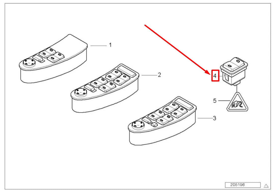 NEW BMW 5 E39 POWER WINDOW SWITCH 61318368932 8368932 ORIGINAL
