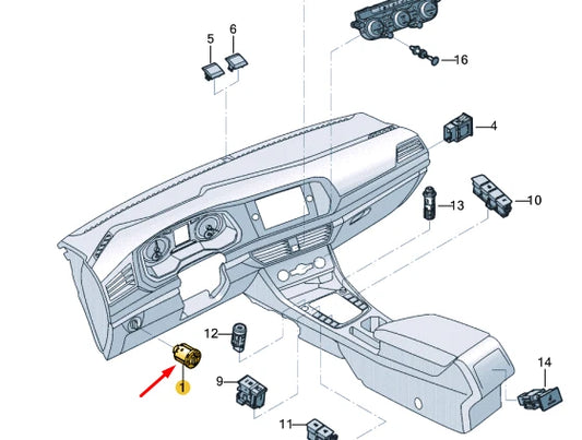 NEW VW JETTA MK7 FRONT DASH DRIVING LIGHTS SWITCH LHD 5G1941431AWHS
