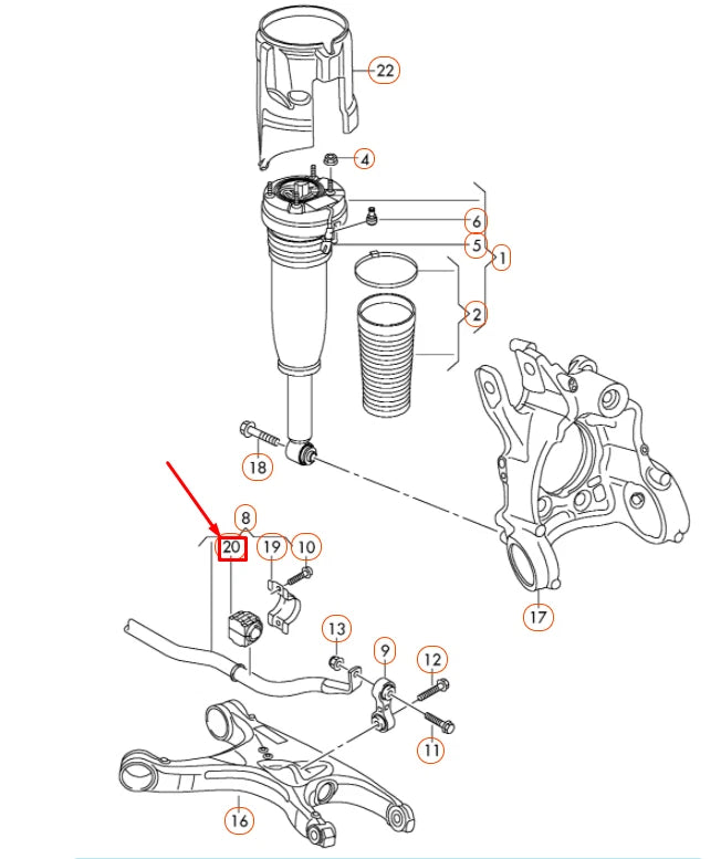 NEW AUDI A8 D4 REAR ANTI ROLL BAR RUBBER BUSH 1K0511327AS ORIGINAL