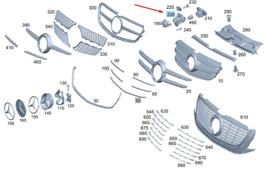NEW MERCEDES-BENZ VITO W447 FRONT CAMERA CARRIER A44788801609051