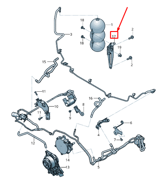 NEW AUDI RSQ8 ENGINE VACUUM CONTAINER RETAINER 4M0809163B ORIGINAL