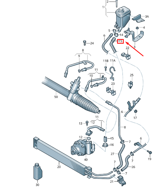 NEW VW TOUAREG 7P MK2 POWER STEERING INTAKE HOSE 7P0422889C ORIGINAL