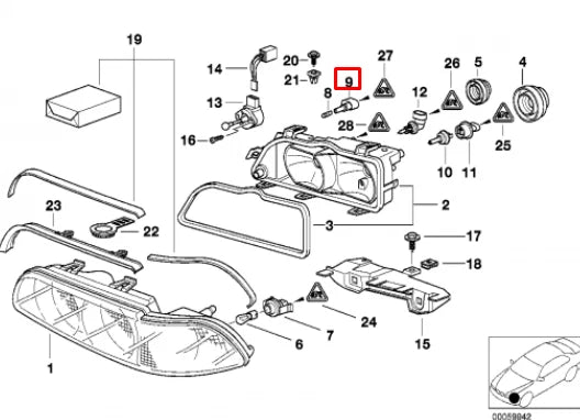 NEW BMW 5 E39 BULB SOCKET 63128389744 8389744
