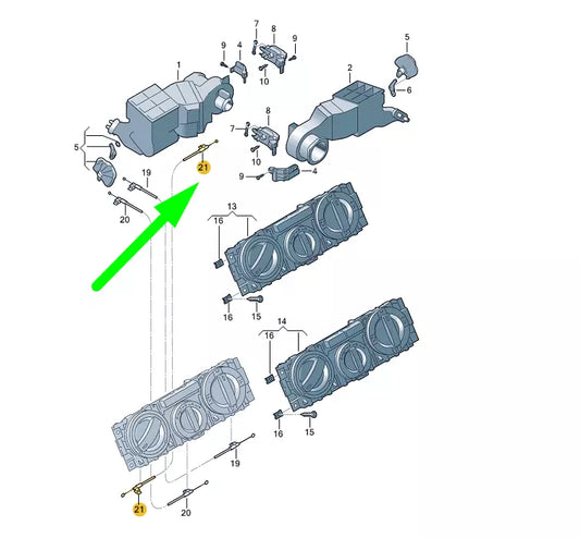 NEW VW TRANSPORTER T5 TEMPERATURE CONTROL FLAP CABLE RHD 7H2819837C ORIGINAL