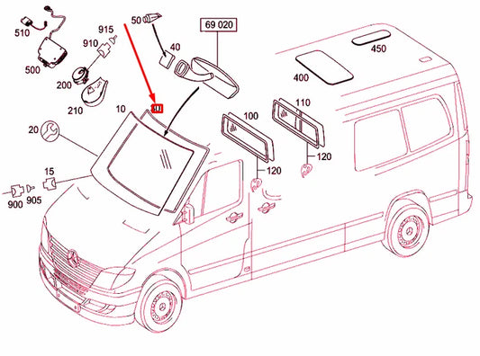 NEW MERCEDES-BENZ SPRINTER 906 FRONT WINDSHIELD SEAL A9066710020