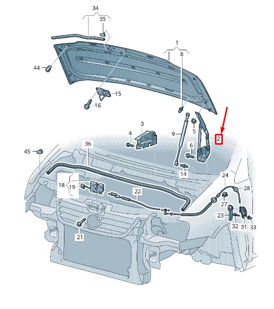 NEW VW CADDY IV SA FRONT LEFT BONNET HINGE 2K5823301