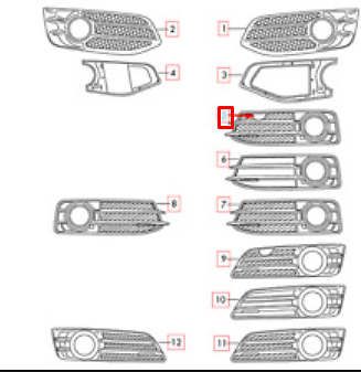 new audi a4 8k2 front left fog light grille 8k0807681c zde original
