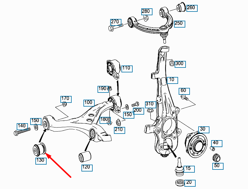NEW MB GL-CLASS X166 FRONT LOWER CONTROL ARM BUSHING A1663330200 ORIGINAL