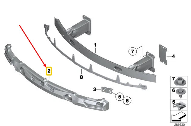 NEW BMW Z4 ROADSTER E89 FRONT BUMPER SHOCK ABSORBER 7192166 51117192166 ORIGINAL