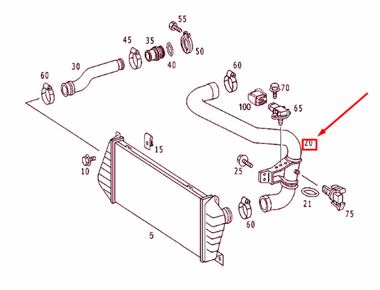 new mercedes-benz sprinter 903 intercooler hose a9015284782 original