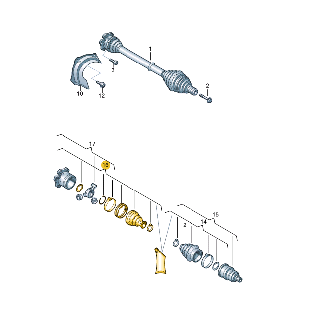 NEW AUDI A6 C8 FRONT INNER JOINT SLEEVE ASSEMBLY PARTS 760498201A ORIGINAL