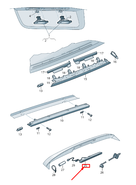 new skoda octavia 5e mk3 rear third brake centre stop light 5e9945097d original