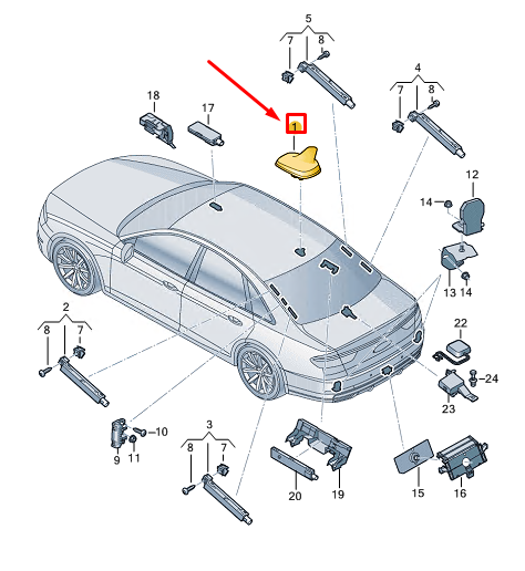 new audi a8 d5 roof combination antenna 4n0035503ahgru original