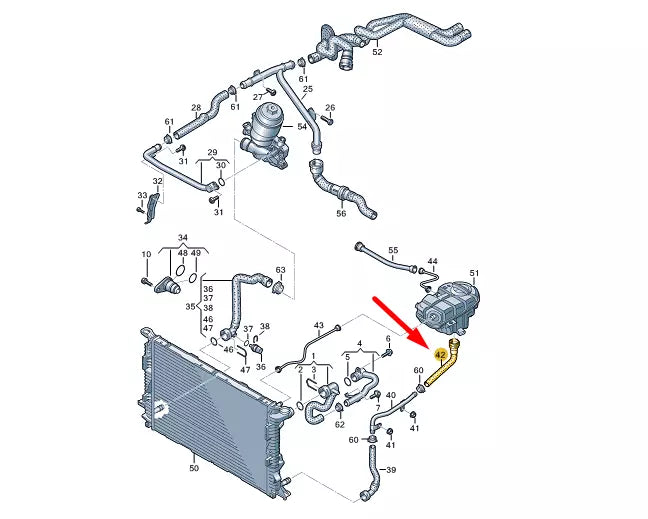 NEW AUDI A6 C7 REAR LEFT COOLANT HOSE 4G0122109AF ORIGINAL