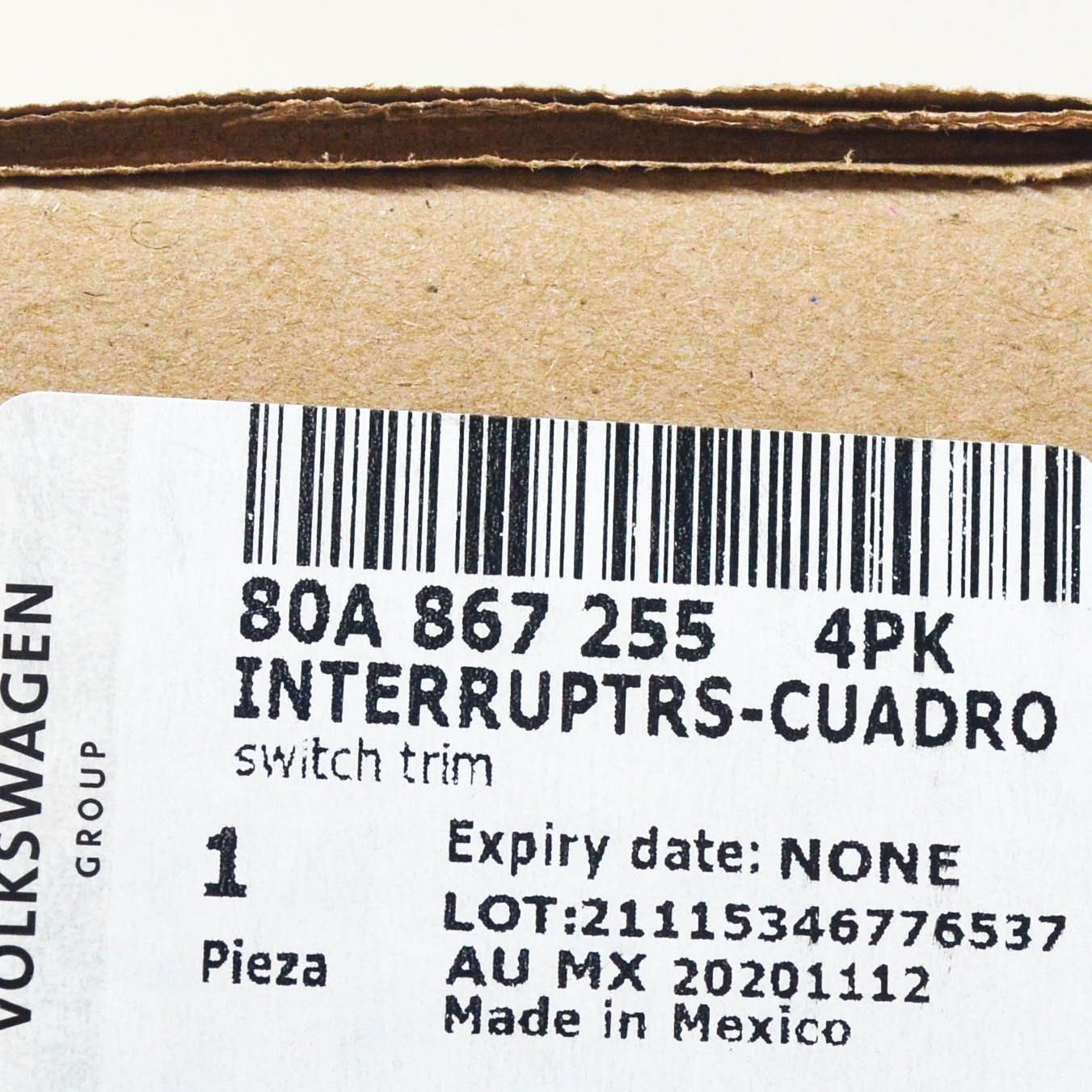 NEW AUDI Q5 80A REAR LUGGAGE COMPARTMENT SWITCH BEZEL TRIM 80A8672554PK ORIGINAL