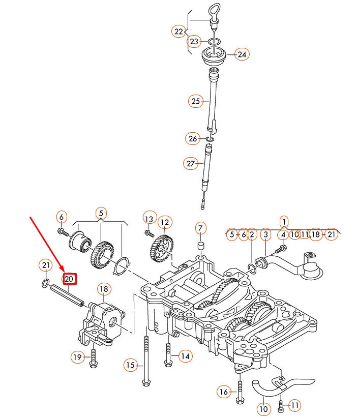 NEW AUDI A4 8E B7 ENGINE OIL PUMP FOLLOWER 03G115281E ORIGINAL