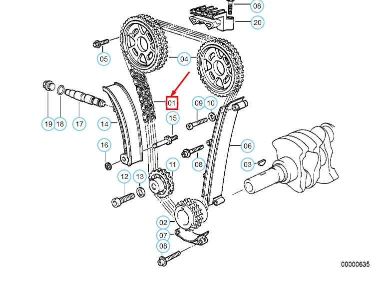 NEW BMW 3 E36 TIMING CHAIN 11311739480 1739480 ORIGINAL
