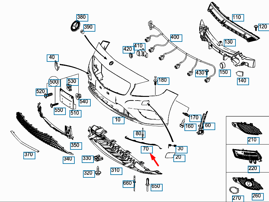 NEW MERCEDES-BENZ A-CLASS W176 FRONT BUMPER RIGHT TRIM A1768851822 ORIGINAL