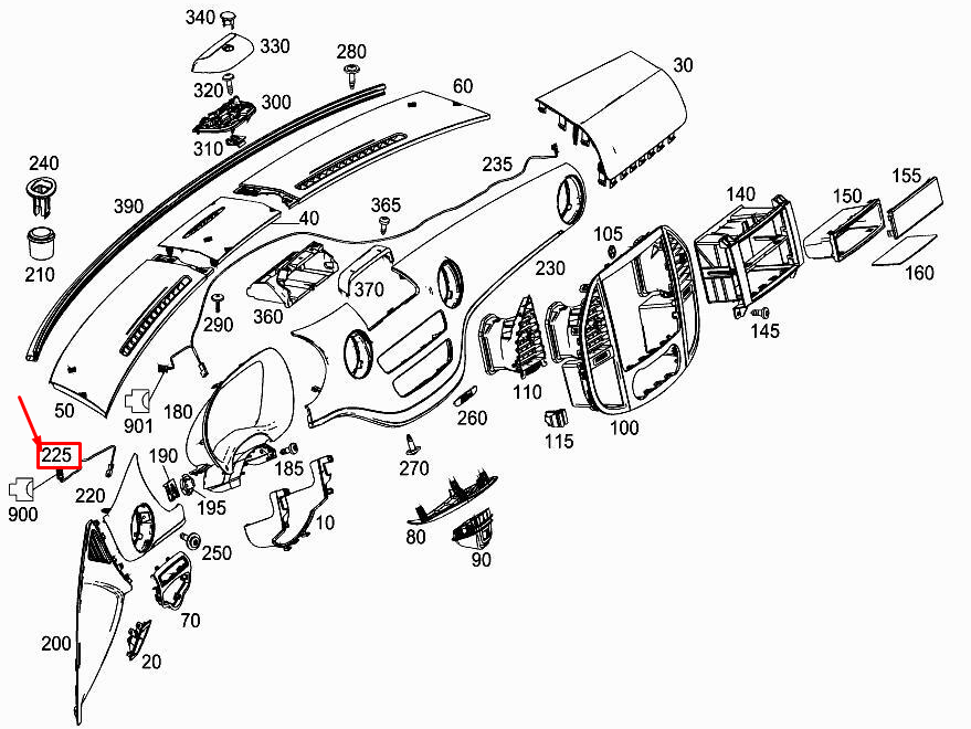 new mercedes-benz vito w447 ambiance illumination harness a4475401300 original