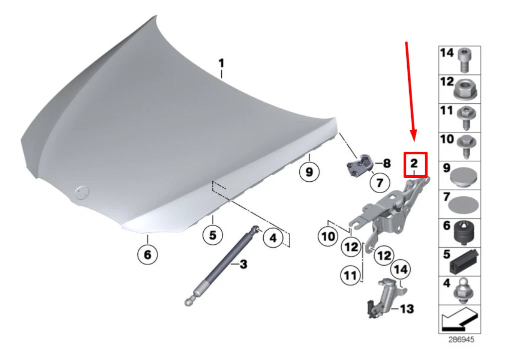 NEW BMW 3 E90 FRONT LEFT BONNET HINGE RHD 41617210677 7210677 ORIGINAL