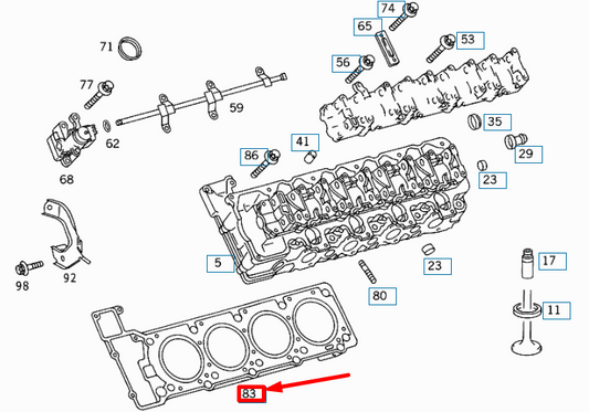 new mercedes-benz ml w163 left cylinder head gasket a1130160920 original