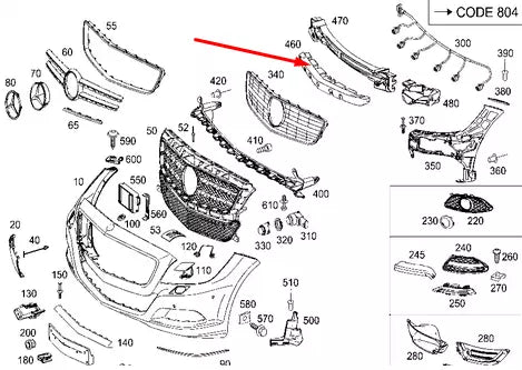 NEW MERCEDES-BENZ CLS C218 FRONT BUMPER ABSORBER FOAM A2188850037 2013 ORIGINAL