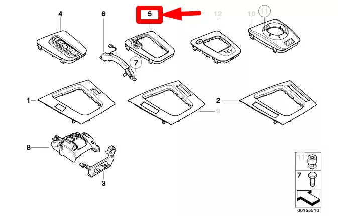 NEW BMW 3 E46 PRESELECT STEPTRONIC GEAR LEVER COVER RHD 51167059414 ORIGINAL