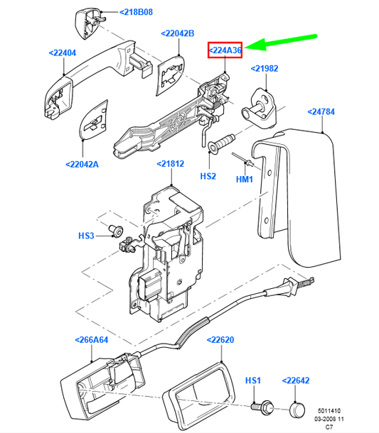 new ford transit connect mk1 front left handle reinforcement 4431421 original