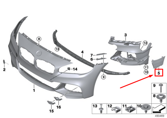 new bmw 2 f46 front right air duct aircurtain 51118068902 8068902 original