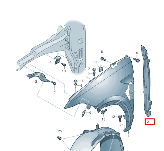 new voplkswagen t-cross c11 front left wing plastic 2gm821111b original