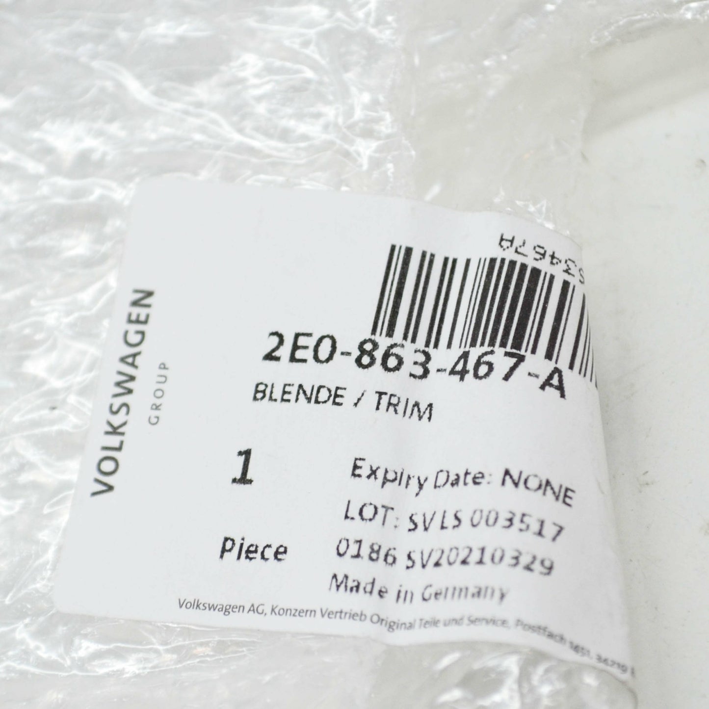 NEW VOLKSWAGEN CRAFTER 2E OTHER FRONT LEFT STEP TRIM 2E0863467A ORIGINAL