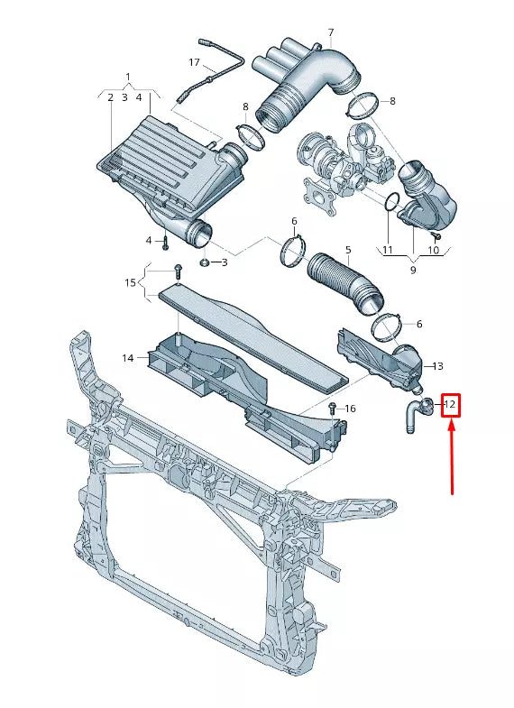 NEW AUDI Q2 GA WATER DRAINAGE HOSE 5Q0129637B ORIGINAL