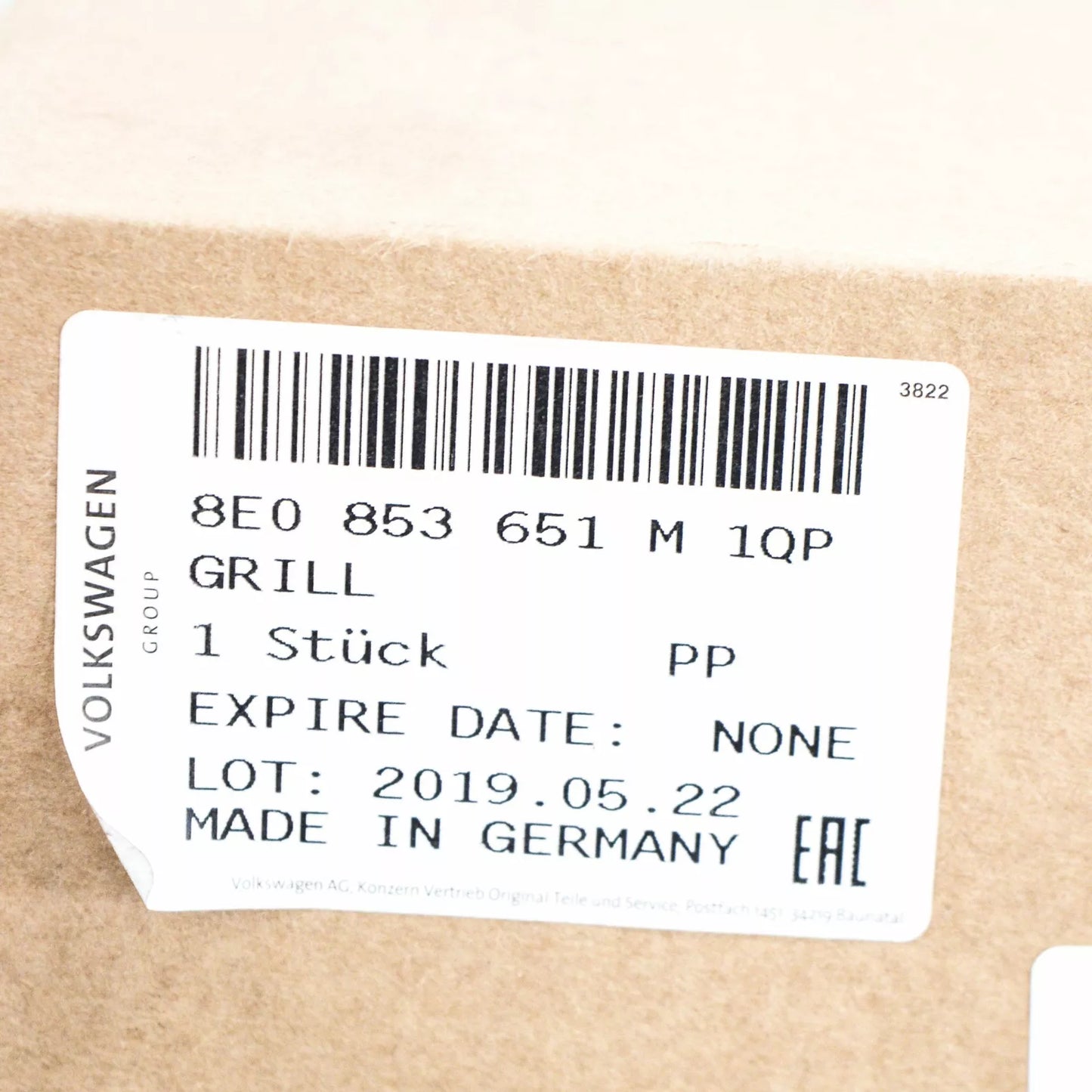 NEW AUDI A4 AVANT B7 S-LINE FRONT RADIATOR GRILL GREY 8E0853651M1QP 2008