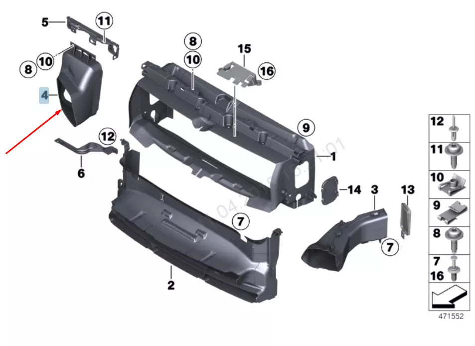 NEW BMW M2 F87 RADIATOR LEFT AIR DUCT 51748064145 8064145 2016 ORIGINAL