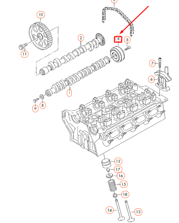 new audi a4 b7 camshaft adjuster unit 06b109088d original