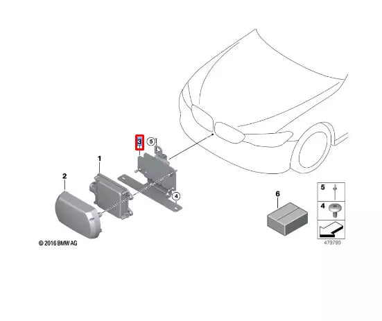 NEW BMW 5 G30 FRONT RADAR SENSOR BRACKET HOLDER 66316873402