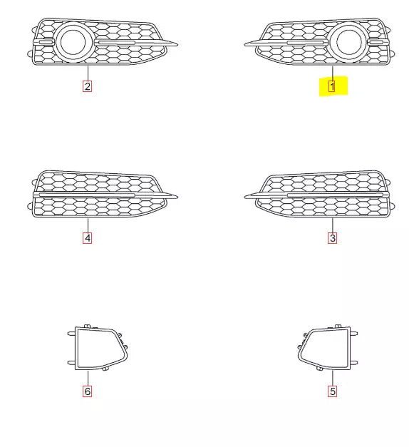 NEW AUDI A6 S6 S LINE FRONT BUMPER LEFT FOG LIGHT GRILL 4G0807681K01C