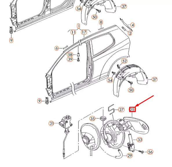 NEW VOLKSWAGEN GOLF MK5 FUEL FILLER DOOR FLAP 1K6809857CGRU