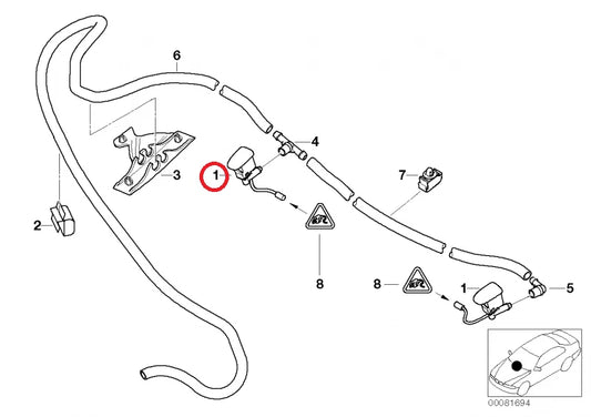 NEW BMW E88 X3 E83 X5 E53 WINDSHIELD WASHER NOZZLE HEATED 61667110851 7110851