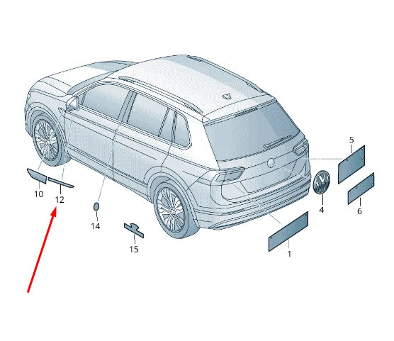 NEW VOLKSWAGEN TIGUAN AD FRONT RIGHT DOOR TRIM 5NA853688PDPJ