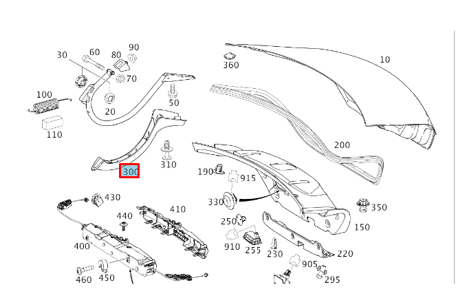 NEW MERCEDES-BENZ CLS C218 REAR TRUNK LID HINGE TRIM A2188210189 ORIGINAL