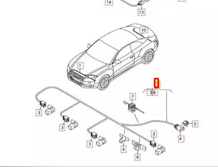 NEW AUDI A5 S 8TA FRONT BUMPER PDC WIRING HARNESS 8K0971095D ORIGINAL