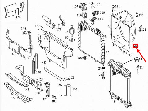 NEW MERCEDES-BENZ C-CLASS W202 FAN SHROUD A2025052455 ORIGINAL