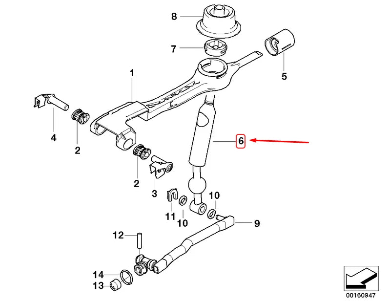 NEW BMW 3 E46 GEAR SHIFT LEVER 25117527257 7527257 ORIGINAL