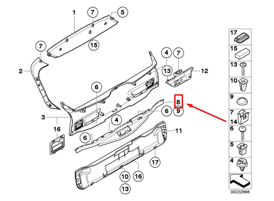 NEW BMW X5 E70 TAILGATE COVER TRIM 7177379 51497177379 ORIGINAL
