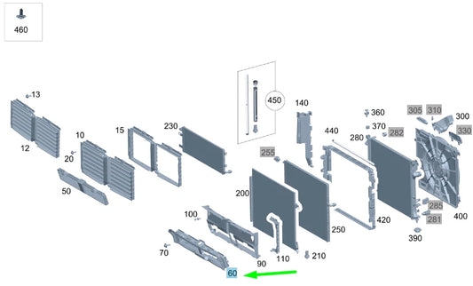 NEW MERCEDES-BENZ GLE W167 LOWER AIR DUCT SEGMENT A1675050600 ORIGINAL