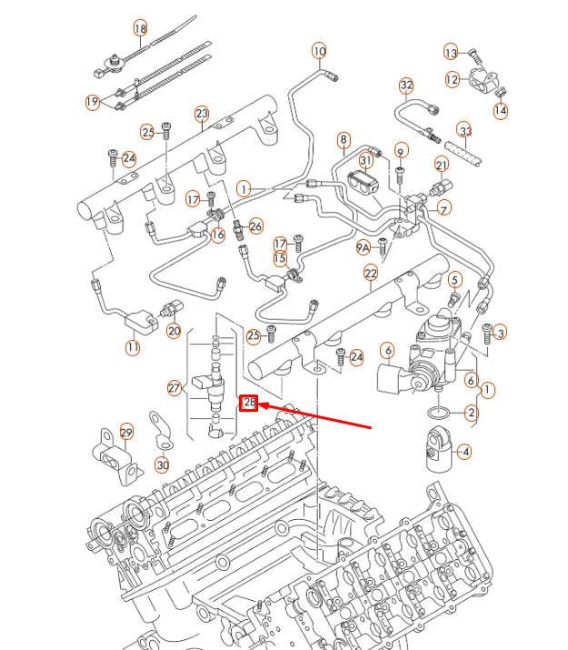 NEW VW TOUAREG 7L FUEL INJECTOR SEAL KIT 06E998907G