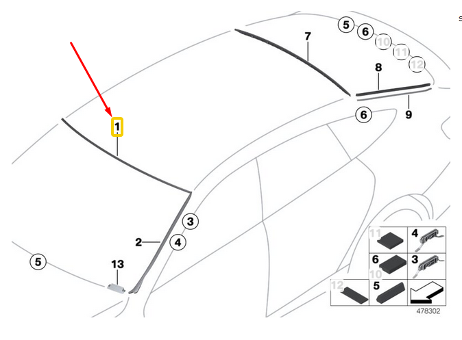 new bmw 3 gran turismo f34 front windshield top cover 51317285940 original